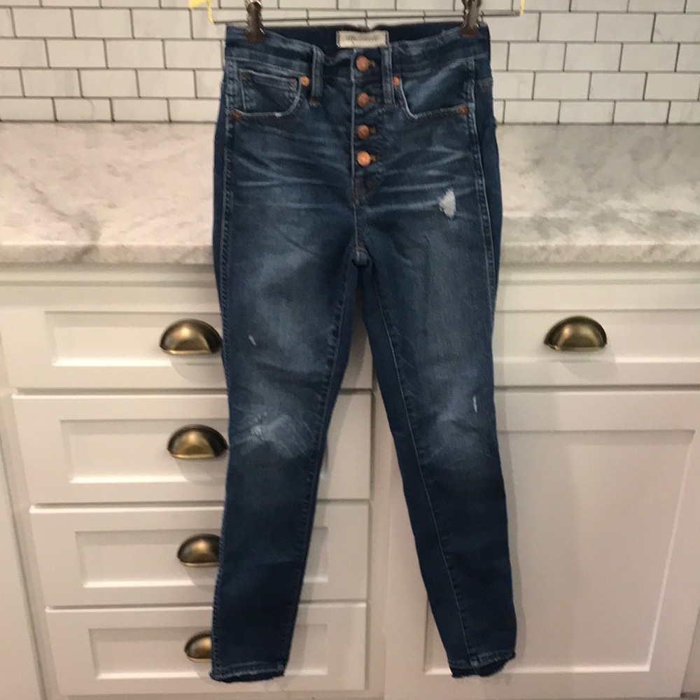 Madewell‎ Button Front Jeans Women's Size 23 High Rise 29.5 Inseam Skinny Boho
